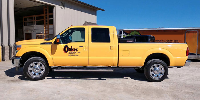 Full pickup color change and lettering for A.W. Oakes
