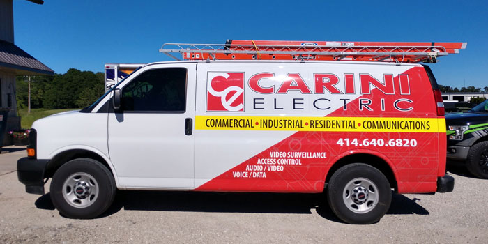 Partial van wrap for Carini Electric