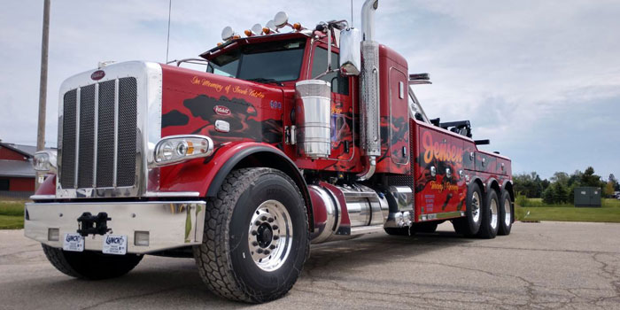 Partial tow truck wrap