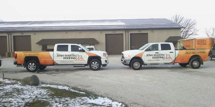 Partial pickup wraps for Josh Martin Roofing