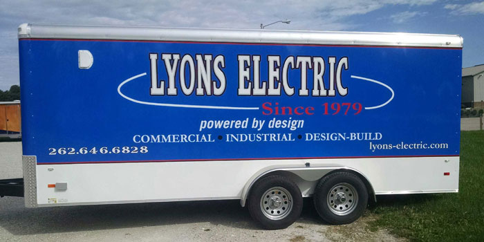 Partial trailer wrap for Lyons Electric