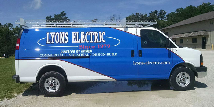 Partial van wrap for Lyons Electric