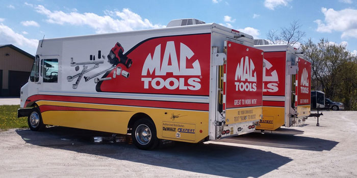 Partial tool truck wrap for Mac Tools
