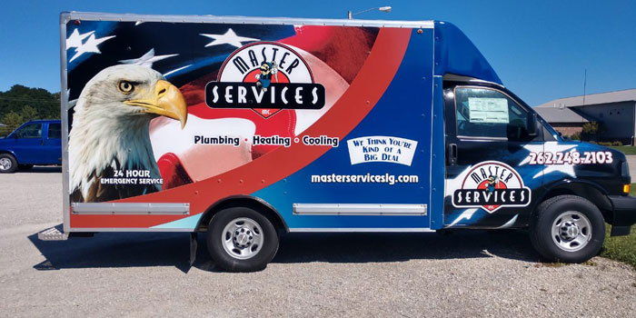 Full box truck wrap for Master Services