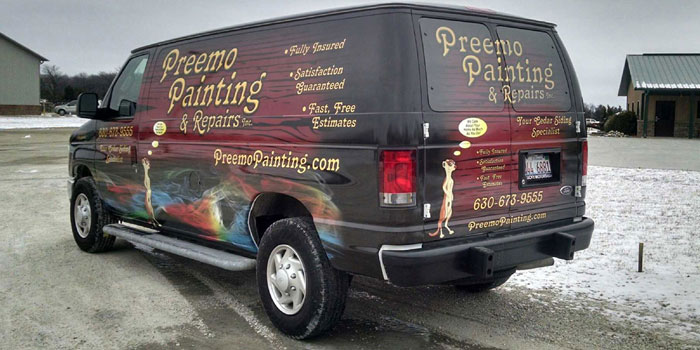 Click here to see full van wrap for Preemo Painting