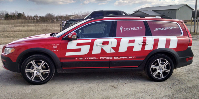 Full wrap on a Volvo wagon for SRAM
